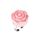 The Pleasure Company Fiore Rose Ring Vibrator Pink in stylish floral design, compact size, and vibrant pink color.