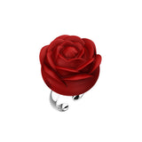 The Pleasure Company Fiore Rose Ring Vibrator Red, a chic ring toy designed like a rose with golden accents.
