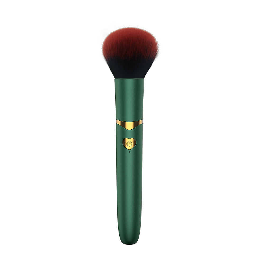 The Pleasure Company Brush Vibrating Bullet Green features a soft brush head and sleek green design for discreet pleasure.