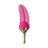 The Pleasure Company Cleo Vibrating Tickler Pink with silky-soft feathers and a luxurious design.
