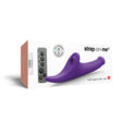 Strap-on-me Multi Orgasm Dildo Medium Purple with remote control, shown in packaging for enhanced pleasure.