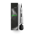 Doxy Die Cast Max Plug-in Wand Massager Silver with packaging and power cord, showcasing sleek design and functionality.