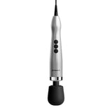 Doxy Die Cast Max Plug-in Wand Massager Silver with ergonomic design and plug-in functionality.