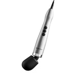 Doxy Die Cast Max Plug-in Wand Massager Silver with solid die cast body and ergonomic controls.