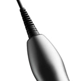 Close-up of the Doxy Die Cast Max Plug-in Wand Massager Silver's power cord connector detail.