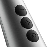 Close-up of controls on the Doxy Die Cast Max Plug-in Wand Massager Silver for easy operation.