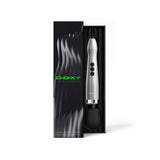 Doxy Die Cast Max Plug-in Wand Massager Silver in its sleek packaging, showcasing its elegant design and powerful features.