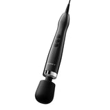 Doxy Die Cast Max Plug-in Wand Massager Black side view with buttons and flexible head
