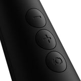 Close-up of the control buttons on the Doxy Original Massager Wand Massager Black, featuring power and intensity settings.