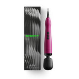 Doxy Original Massager Wand Massager Pink next to its packaging, showcasing its sleek design and features.