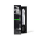 Doxy Die Cast Max Cordless Wand White in packaging, showcasing its sleek design and features.