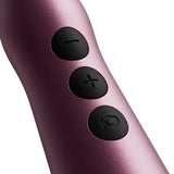 Close-up of buttons on the Doxy Go Travel-sized Wand Massager Pink, featuring sleek design and ergonomic controls.