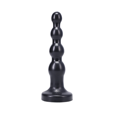 Tantus Ripple Large Silicone Dildo Onyx featuring a sleek black design with a rippled shaft for versatile pleasure.