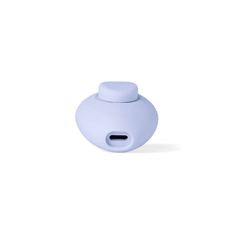 Dame Lay Panty Vibrator With Remote Control in soft lavender color, featuring sleek design and charging port.