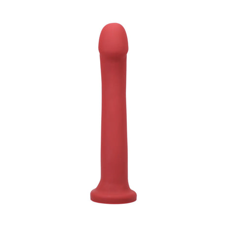 Tantus Hook 9.25 Inches Dildo Ruby features a smooth curved design in ruby red silicone for pleasurable use.
