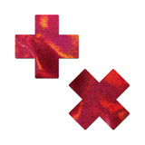 Pastease Everyday Reusable Liquid Red Cross Nipple Pasties in bold red cross design for comfortable coverage.