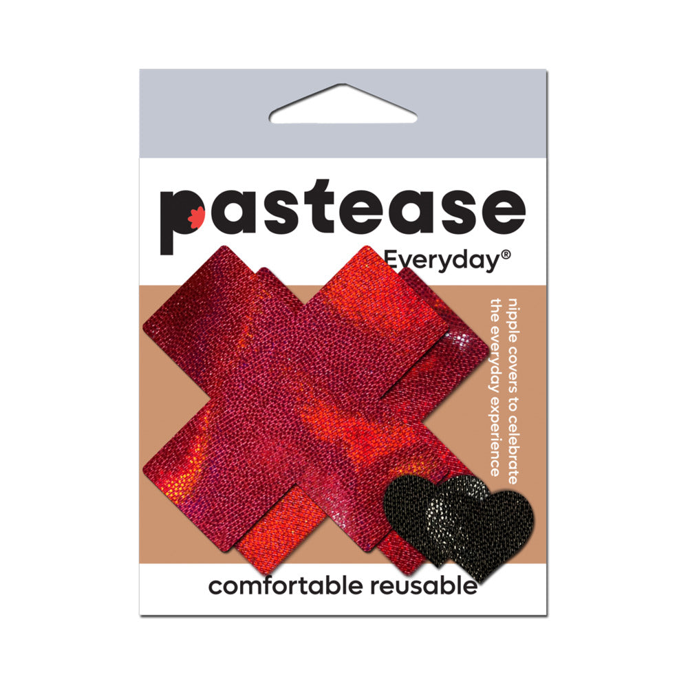 Pastease Everyday Reusable Liquid Red Cross Nipple Pasties in packaging with bold red cross design.