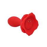 Adam & Eve The Rosebud Remote Control Vibrator Plug in bold red color, designed for comfortable anal stimulation.