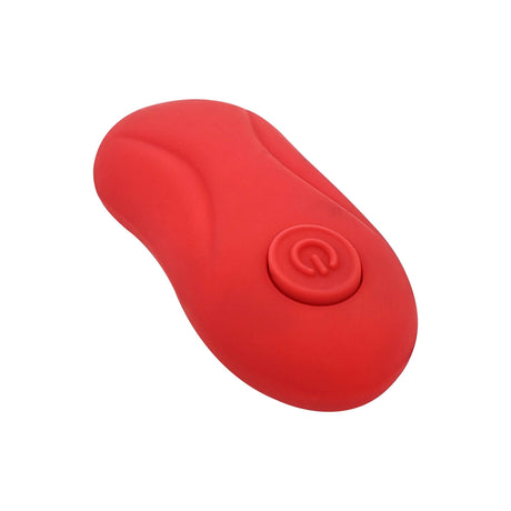 Adam & Eve The Rosebud Remote Control Vibrator Plug in a sleek red design, designed for hands-free anal pleasure.