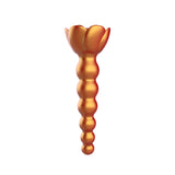Adam & Eve Beaded Rose Blossom Silicone Anal Vibrator in a vibrant orange color with a graduated beaded design.