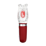 Adam & Eve Pleasure Pro 3000 Rotating & Thrusting Vibro Stroker with clear sleeve and red base for enhanced pleasure.