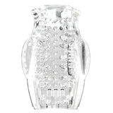 Adam & Eve Pleasure Pro 3000 Rotating & Thrusting Vibro Stroker with a textured clear sleeve.