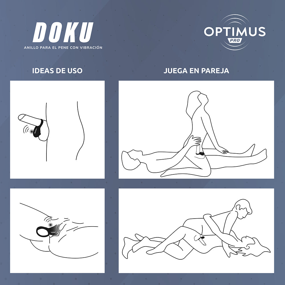 Image showcasing the Camtoyz Vibrating Ring With App Doku use ideas and couple play scenarios.