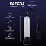 Camtoyz Penis Pump Boostia features easy-to-clean design, air release valve, and recommended use with lubricant for optimal results.