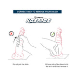 Correct way to remove your dildo with instructions for safe use of Camtoyz Fantasy Dildo Hydrana.