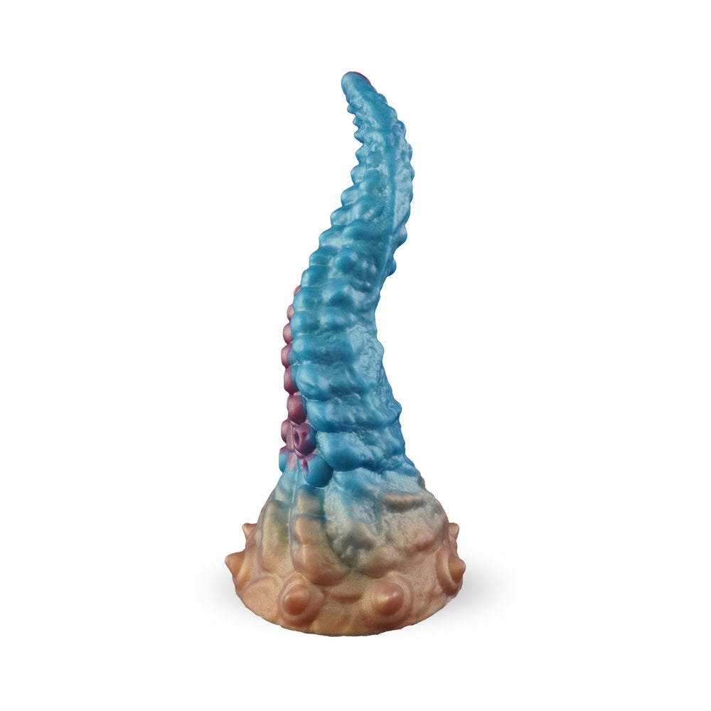 Camtoyz Fantasy Dildo Vortex, a colorful fantasy-inspired dildo with artistic design in red, blue, and gold.