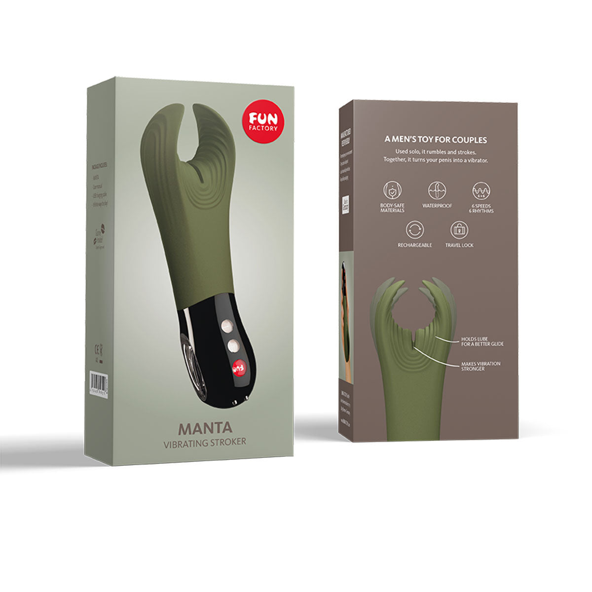 Fun Factory Manta Vibrating Stroker Moss Green