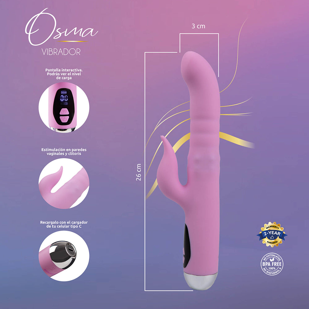 Camtoyz Rabbit Vibrator Usb-c Charging Osma with interactive display and dual stimulation features.