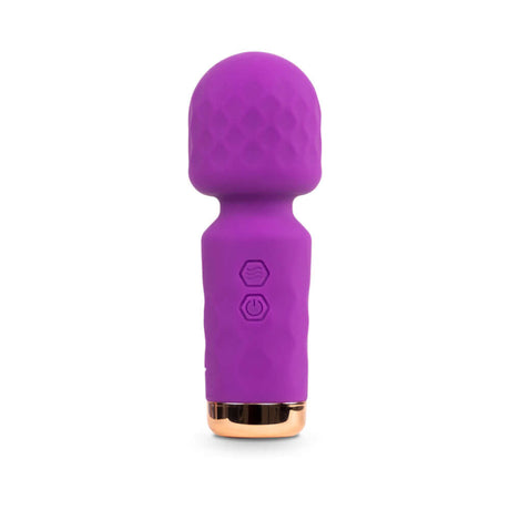 Camtoyz Majestic Aselia Mini Wand Vibrator in purple silicone, powerful compact massager for targeted stimulation.