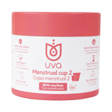 Uva Cup A Menstrual Cup Set packaging showcasing its features and eco-friendly design.