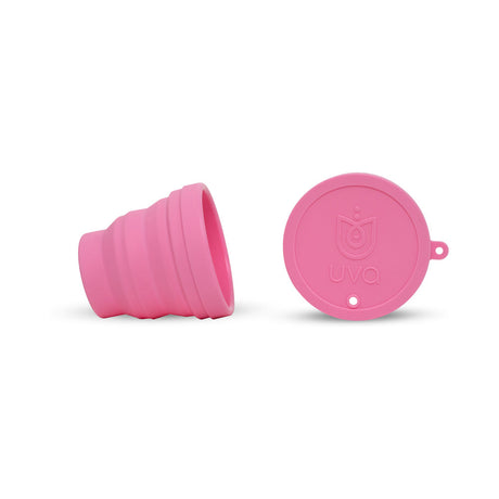 Uva Cup 0 Menstrual Cup Set pink silicone cup and storage lid for eco-friendly menstrual protection