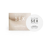 Bijoux Indiscrets Slow Sex Massage Candle packaging and label, designed for sensual full-body massages.