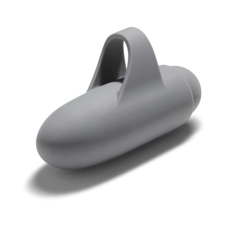 Clitherapy Better Than Your Ex Rechargeable Finger Vibrator compact clitoral stimulator in gray silicone