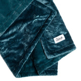 Splash Blanket Furlush Medium Waterproof Throw Emerald Green, plush velvet and faux rabbit fur throw.