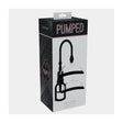 Pumped Manual Vulva Pump Black packaging showcasing adjustable vacuum suction and interchangeable vulva cups.