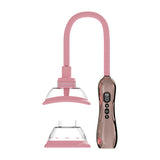 Pumped Vulva & Breast Pump Tongue Stimulator Rose Gold with flexible design and two cup sizes.