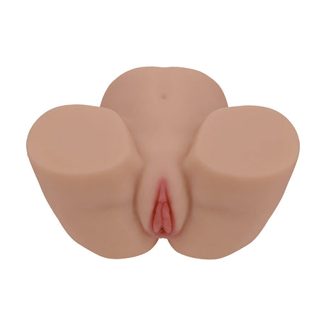 Xkin Bodyforms Lux Arden Dual Entry Vibrating Masturbator Tan, dual-entry realistic design in tan color.