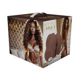 Xkin Bodyforms Eve Rhodes Vibrating Masturbator Brown packaging featuring a model and product design, ideal for solo play.