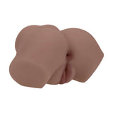Xkin Bodyforms Eve Rhodes Vibrating Masturbator Brown showing dual entry openings and lifelike design.