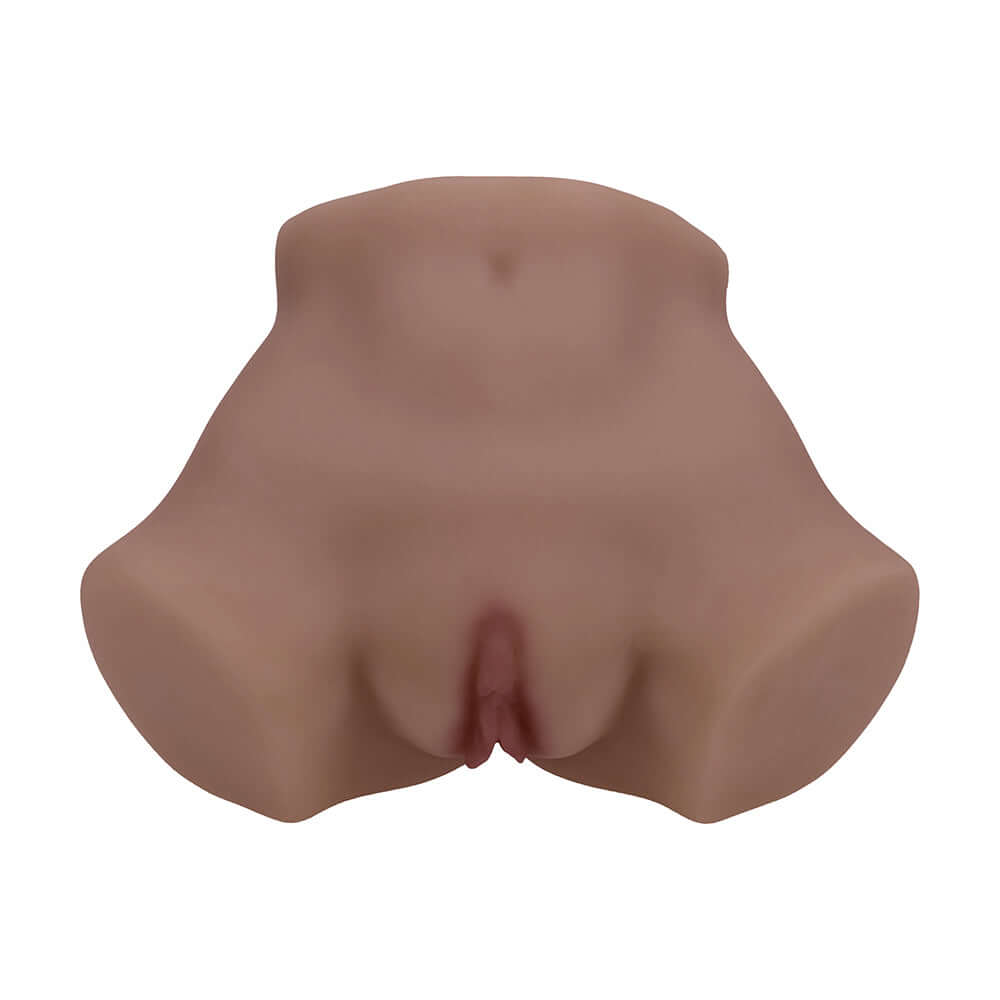 Xkin Bodyforms Eve Rhodes Vibrating Masturbator Brown realistic body-molded design with dual entry openings.