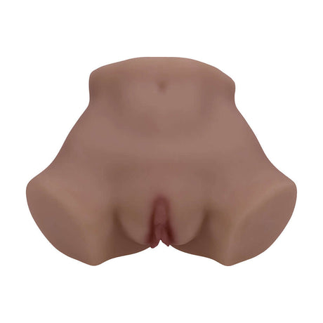 Xkin Bodyforms Eve Rhodes Vibrating Masturbator Brown realistic body-molded design with dual entry openings.