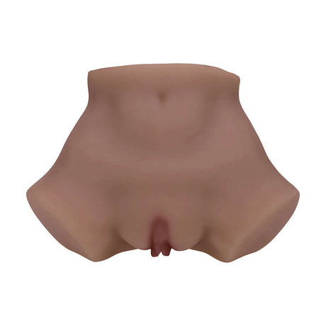 Xkin Bodyforms Eve Rhodes Vibrating Masturbator Brown realistic design showcasing dual entry openings.