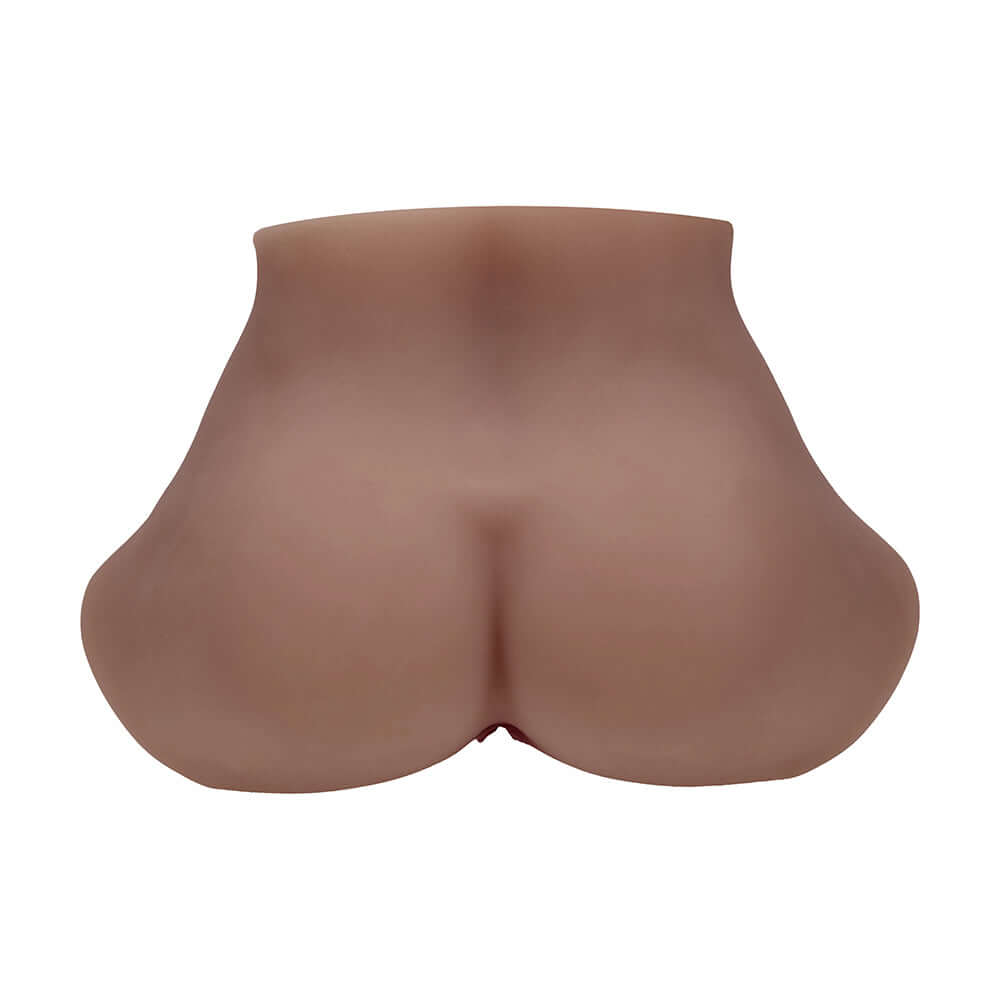 Xkin Bodyforms Eve Rhodes Vibrating Masturbator Brown showing lifelike design and dual entry openings.