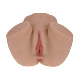 Xkin Nina Vale Dual Entry Vibrating Masturbator Tan showing lifelike design and texture for realistic pleasure.