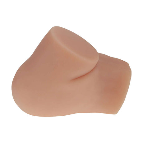Xkin Nina Vale Dual Entry Vibrating Masturbator Tan, showcasing its lifelike texture and design for enhanced pleasure.