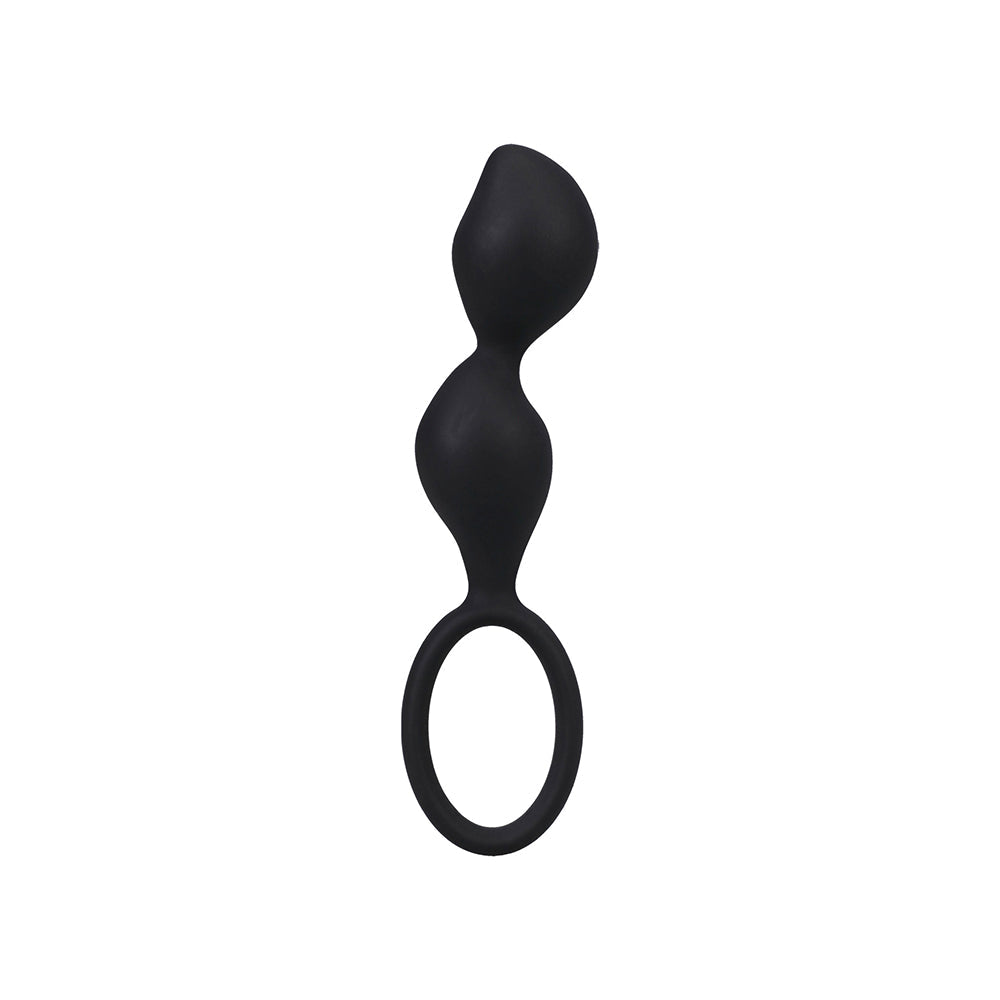Mood Naughty Contour Beads Trainer Set Black - premium silicone butt plug for anal training.